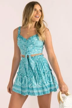 Sundae Muse Carissa Top / Teal Tops
