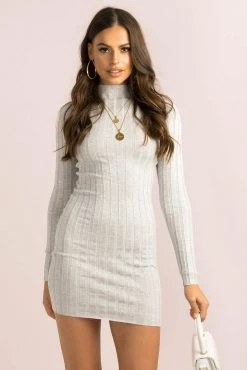 Sundae Muse Tania Dress / Grey Bodycon Dresses