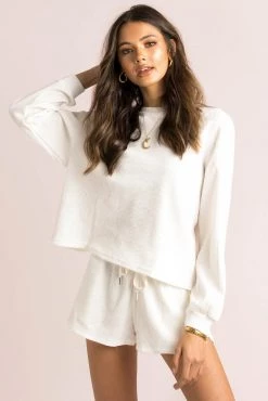 Sundae Muse Long Sleeve Tops Pippa Top / White