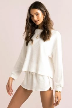 Sundae Muse Long Sleeve Tops Pippa Top / White