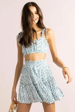 Sundae Muse Bottoms Gemini Skirt / Blue Floral