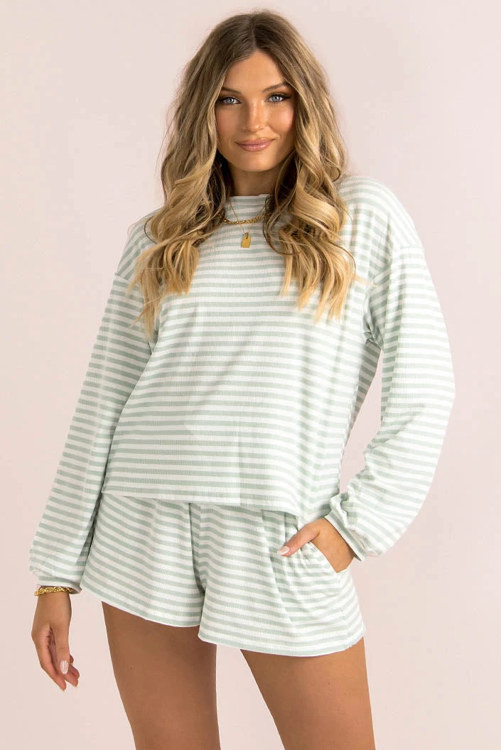 Sundae Muse Finn Shorts / Green Stripe 10 Sundae Muse Finn Shorts / Green Stripe