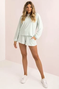 Sundae Muse Finn Shorts / Green Stripe