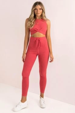 Sundae Muse Bottoms Tate Yoga Pants / Red