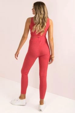 Sundae Muse Bottoms Tate Yoga Pants / Red