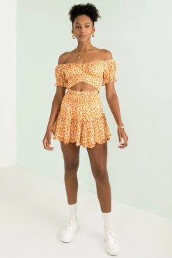 Sundae Muse Connie Skirt / Orange Floral Bottoms