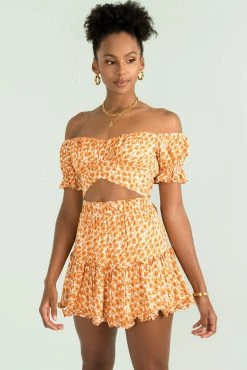 Sundae Muse Connie Skirt / Orange Floral Bottoms