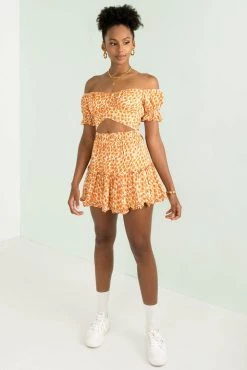 Sundae Muse Connie Skirt / Orange Floral Bottoms