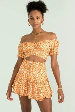 Sundae Muse Connie Skirt / Orange Floral Bottoms