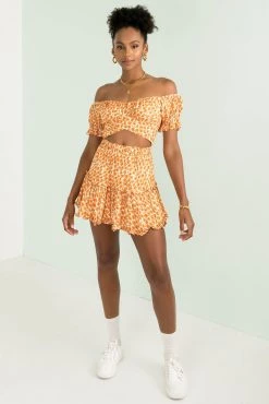Sundae Muse Connie Skirt / Orange Floral Bottoms