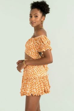 Sundae Muse Connie Skirt / Orange Floral Bottoms