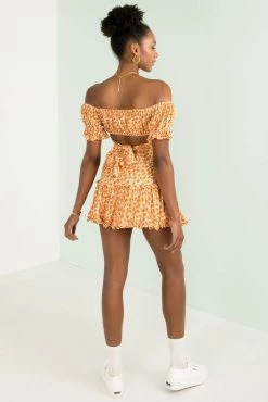 Sundae Muse Connie Skirt / Orange Floral Bottoms