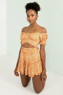 Sundae Muse Connie Skirt / Orange Floral Bottoms