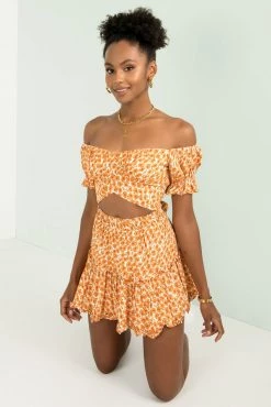 Sundae Muse Connie Skirt / Orange Floral Bottoms