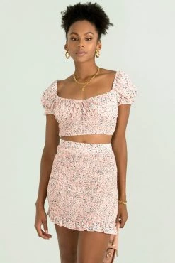 Sundae Muse Bottoms Selena Skirt / Pink Floral