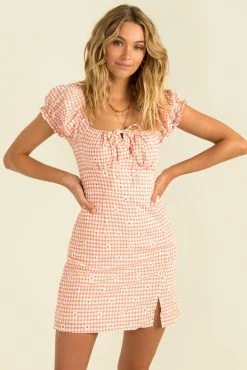 Sundae Muse DRESSES Hastings Dress / Peach Check