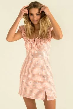 Sundae Muse DRESSES Hastings Dress / Peach Check