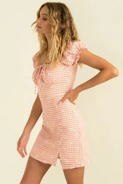 Sundae Muse DRESSES Hastings Dress / Peach Check
