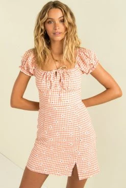Sundae Muse DRESSES Hastings Dress / Peach Check