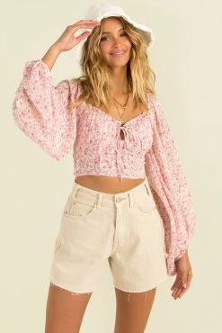 Sundae Muse Paige Top / Pink Floral Tops