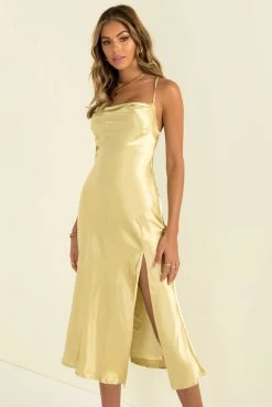 Sundae Muse New Arrivals Portia Dress / Chartreuse