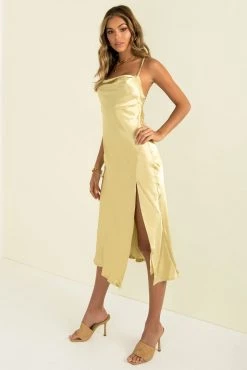 Sundae Muse New Arrivals Portia Dress / Chartreuse