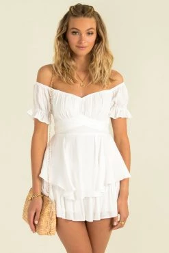 Sundae Muse White Dresses Ruth Playsuit / White