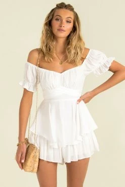 Sundae Muse White Dresses Ruth Playsuit / White