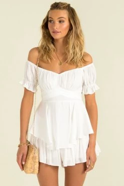 Sundae Muse White Dresses Ruth Playsuit / White