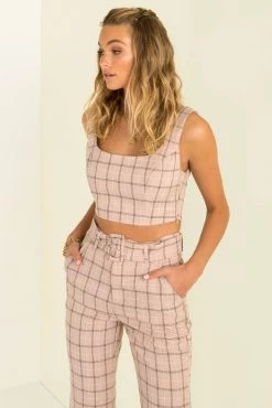 Sundae Muse Claudia Pants / Pink Check Bottoms
