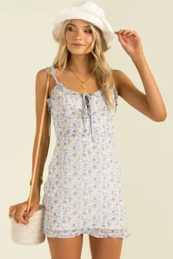 Sundae Muse Floral Dresses Filly Dress / Blue