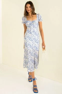 Sundae Muse Carmen Dress / Blue Floral