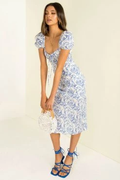 Sundae Muse Carmen Dress / Blue Floral