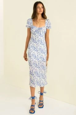 Sundae Muse Carmen Dress / Blue Floral