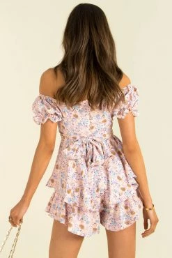 Sundae Muse Ruth Playsuit / Pink Floral Playsuits & Rompers