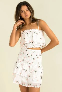 Sundae Muse New Arrivals Milee Skirt / Pink Floral