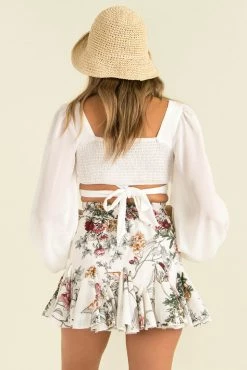 Sundae Muse Winnie Skirt / White Floral