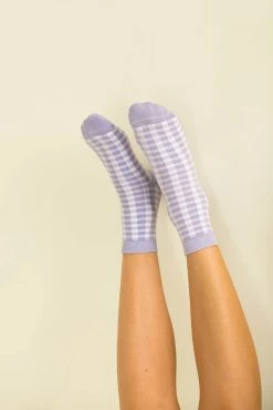 Sundae Muse Accessories Checked Socks / Lilac