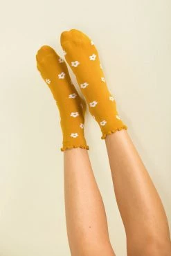 Sundae Muse Accessories Daisy Frill Socks / Yellow