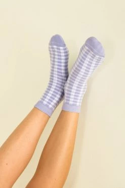 Sundae Muse Accessories Checked Socks / Lilac