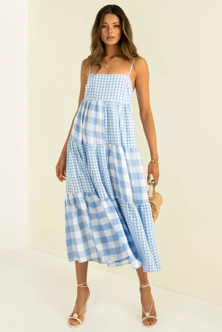 Sundae Muse DRESSES Bask Dress / Blue Check 6 Sundae Muse DRESSES Bask Dress / Blue Check