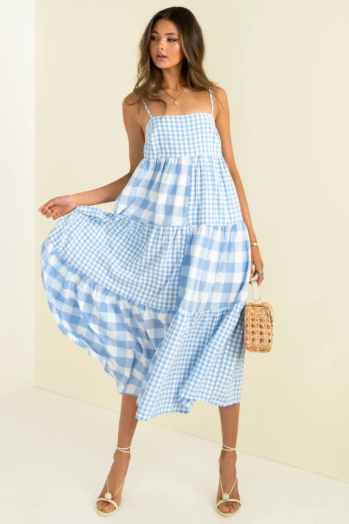 Sundae Muse DRESSES Bask Dress / Blue Check 4 Sundae Muse DRESSES Bask Dress / Blue Check