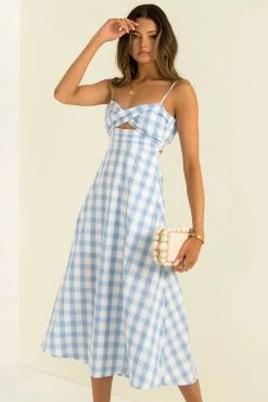 Sundae Muse Bettie Dress / Blue Check DRESSES