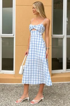 Sundae Muse Bettie Dress / Blue Check DRESSES