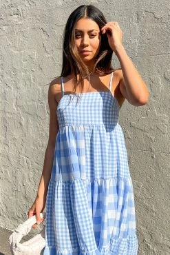 Sundae Muse DRESSES Bask Dress / Blue Check 28 Sundae Muse DRESSES Bask Dress / Blue Check