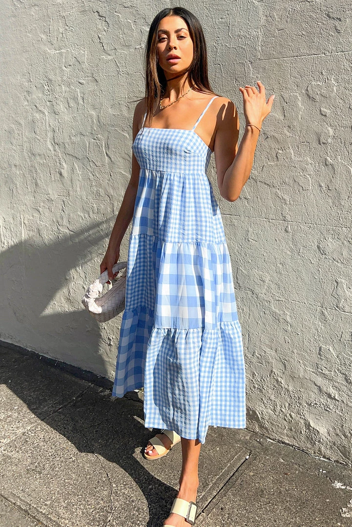 Sundae Muse DRESSES Bask Dress / Blue Check 8 Sundae Muse DRESSES Bask Dress / Blue Check