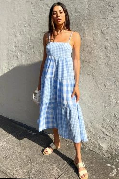 Sundae Muse DRESSES Bask Dress / Blue Check 29 Sundae Muse DRESSES Bask Dress / Blue Check