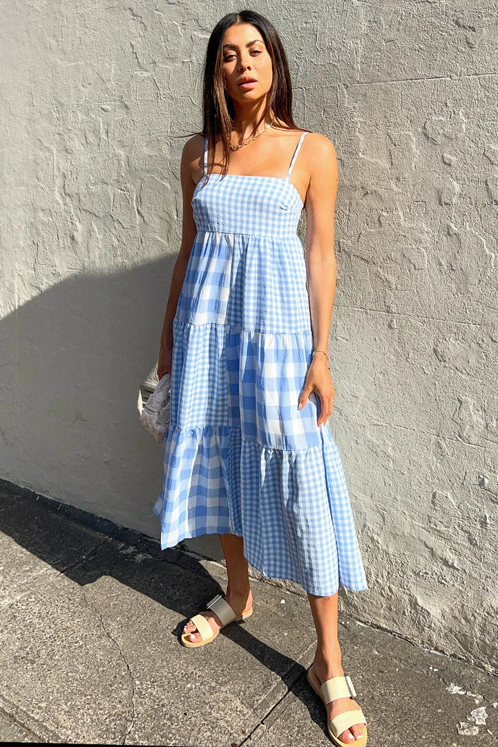 Sundae Muse DRESSES Bask Dress / Blue Check 12 Sundae Muse DRESSES Bask Dress / Blue Check