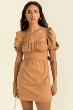 Sundae Muse Thea Dress / Tan DRESSES