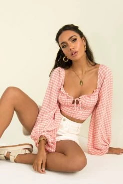 Sundae Muse Paige Top / Pink Check
